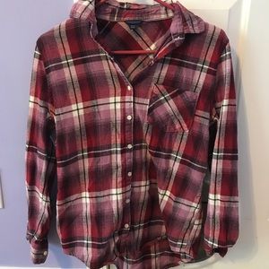 Purple and red plaid Aeropostale flannel